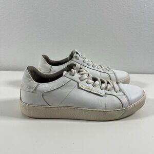 AllSaints Sheer Low-top Sneakers White Leather Women's Size 38 US 8 Lace-Up Shoe